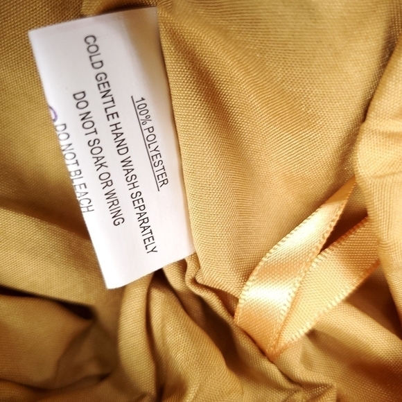 New Here Comes the Sun Boho Wide Leg Lined Pants Gold Navy Leaf Pattern … - Picture 12 of 14